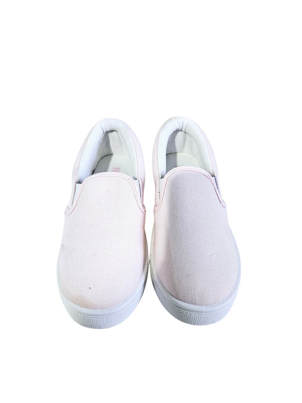Fabkids Girls Size 13 Youth Canvas Slip On Sneakers Light Pink Casual Skate Shoe